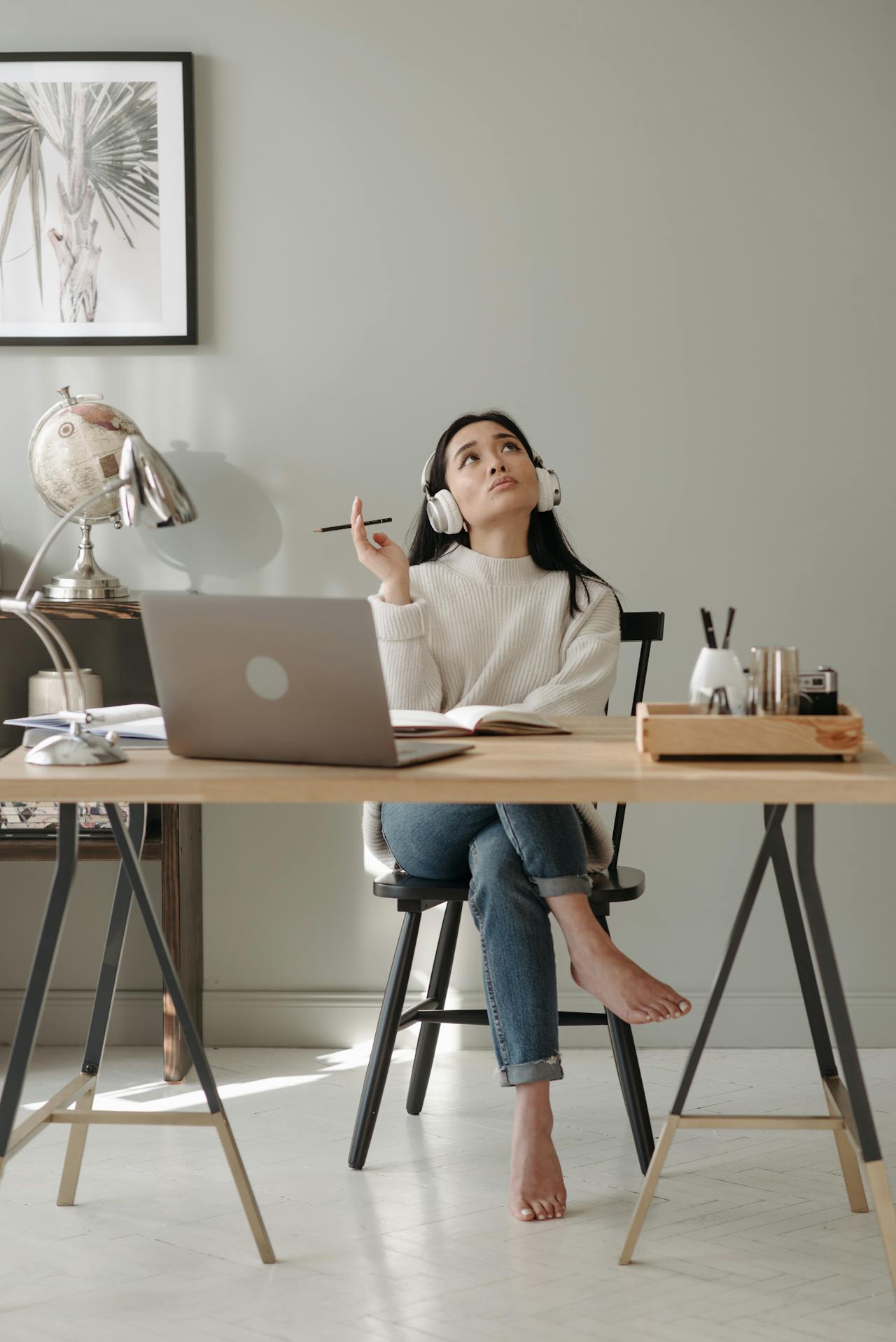 woman working and thinking